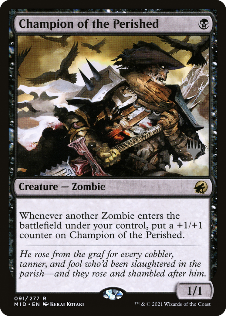 {R} Champion of the Perished (Promo Pack) [Innistrad: Midnight Hunt Promo Pack][PP MID 091]