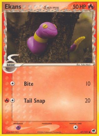 [PKM] Ekans (47/101) (Delta Species) [EX: Dragon Frontiers]