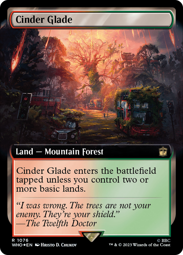 {R} Cinder Glade (Extended Art) (Surge Foil) [Doctor Who][WHO 1076]