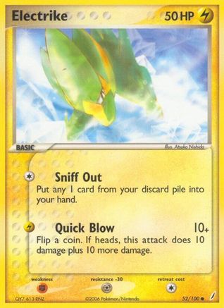 [PKM] Electrike (52/100) (Stamped) [EX: Crystal Guardians]