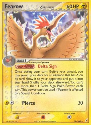 [PKM-R] Fearow (18/100) (Delta Species) (Stamped) [EX: Crystal Guardians]