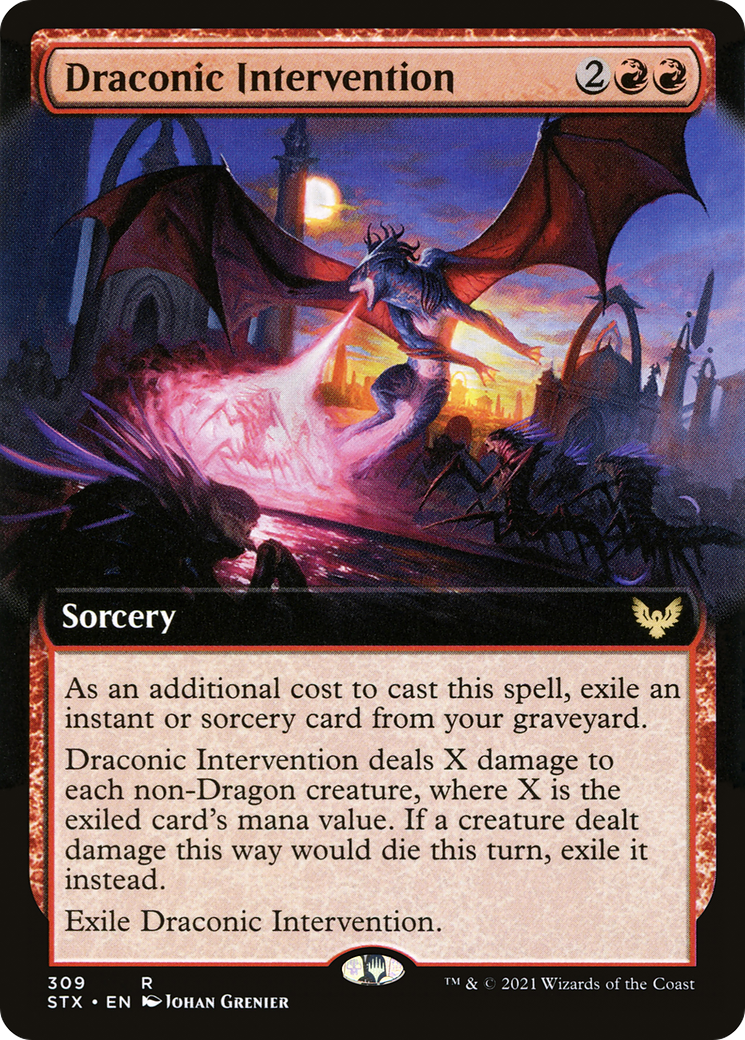 {R} Draconic Intervention (Extended Art) [Strixhaven: School of Mages][STX 309]
