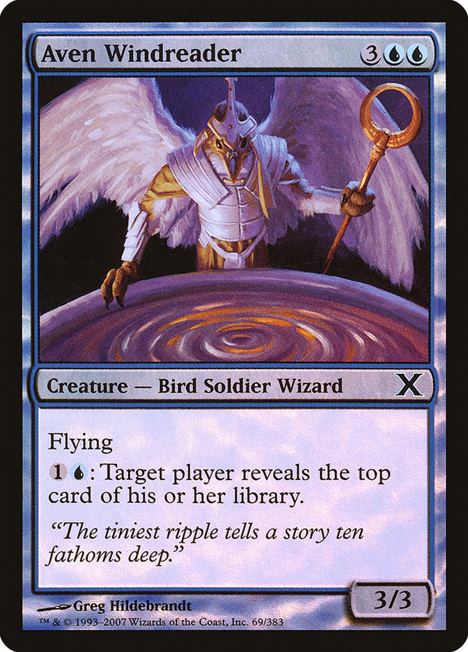 {C} Aven Windreader (Premium Foil) [Tenth Edition][FP 10E 069]