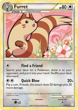 [PKM] Furret (21/123) [HeartGold & SoulSilver: Base Set]