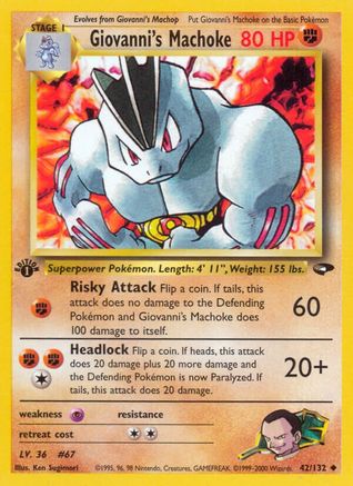 [PKM] Giovanni's Machoke (42/132) [Gym Challenge 1st Edition]