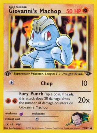 [PKM] Giovanni's Machop (72/132) [Gym Challenge 1st Edition]