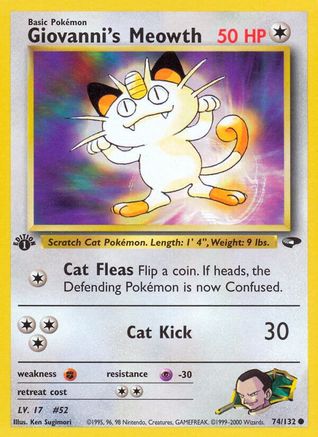 [PKM] Giovanni's Meowth (74/132) [Gym Challenge 1st Edition]