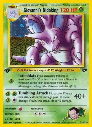 [PKM] Giovanni's Nidoking (7/132) [Gym Challenge 1st Edition]