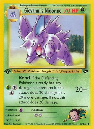 [PKM] Giovanni's Nidorino (45/132) [Gym Challenge 1st Edition]