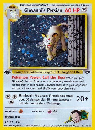 [PKM] Giovanni's Persian (8/132) [Gym Challenge 1st Edition]