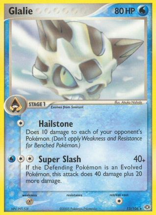 [PKM-R] Glalie (13/106) (Stamped) [EX: Emerald]