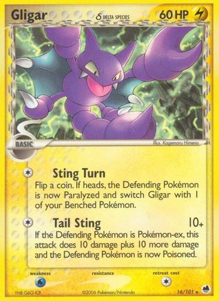 [PKM-R] Gligar (16/101) (Delta Species) (Stamped) [EX: Dragon Frontiers]