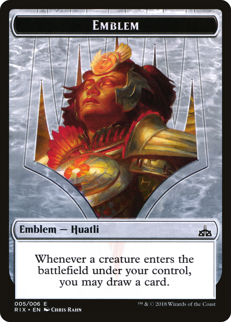 {T} Huatli, Radiant Champion Emblem [Rivals of Ixalan Tokens][TRIX 005]
