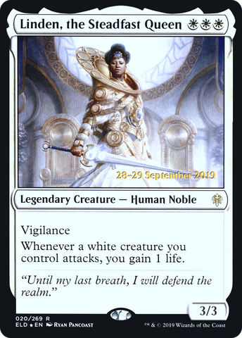 {R} Linden, the Steadfast Queen [Throne of Eldraine Prerelease Promos][PR ELD 020]