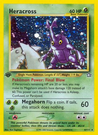 [PKM-R] Heracross (6/111) [Neo Genesis 1st Edition]