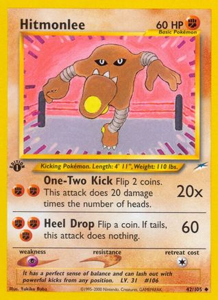 [PKM] Hitmonlee (42/105) [Neo Destiny 1st Edition]