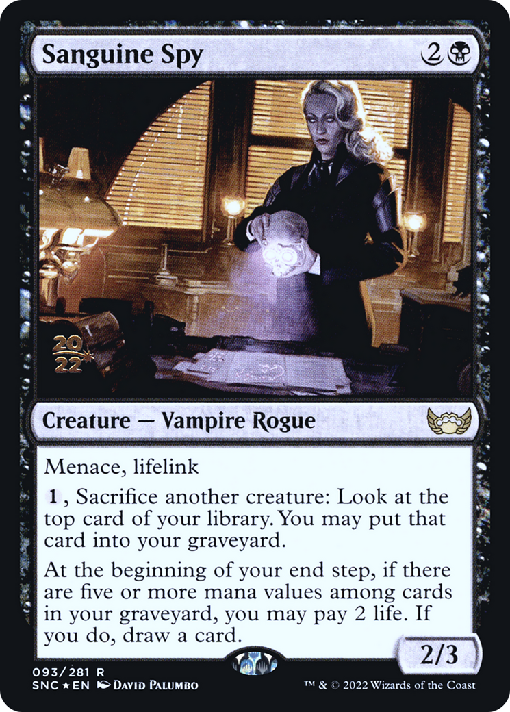 {R} Sanguine Spy [Streets of New Capenna Prerelease Promos][PR SNC 093]