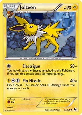 [PKM] Jolteon (37/108) [Black & White: Dark Explorers]