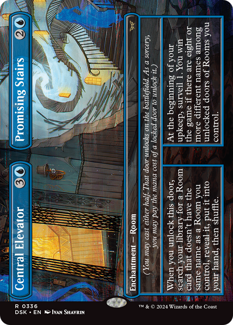 {@R} Central Elevator // Promising Stairs (Borderless) [Duskmourn: House of Horror][DSK 336]