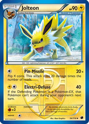 [PKM-C] Jolteon (34/116) [Black & White: Plasma Freeze]