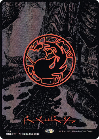 {B} Mountain (368) (Oil Slick Raised Foil) [Phyrexia: All Will Be One][ONE 368]