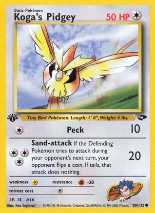 [PKM] Koga's Pidgey (80/132) [Gym Challenge 1st Edition]