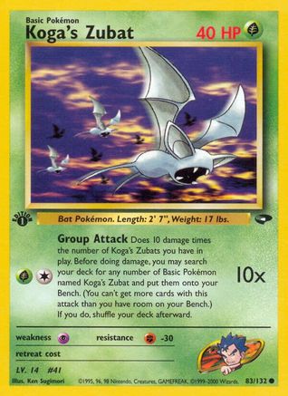 [PKM] Koga's Zubat (83/132) [Gym Challenge 1st Edition]