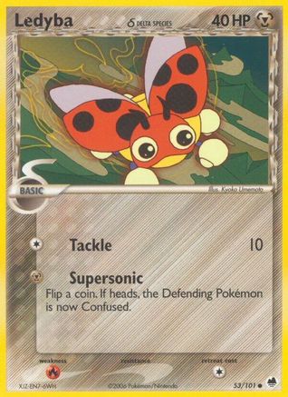 [PKM] Ledyba (53/101) (Delta Species) (Stamped) [EX: Dragon Frontiers]
