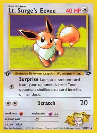 [PKM] Lt. Surge's Eevee (51/132) [Gym Challenge 1st Edition]