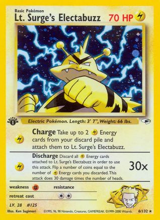 [PKM] Lt. Surge's Electabuzz (6/132) [Gym Heroes 1st Edition]