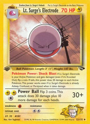 [PKM] Lt. Surge's Electrode (52/132) [Gym Challenge 1st Edition]