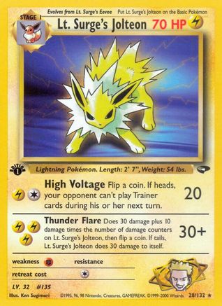 [PKM] Lt. Surge's Jolteon (28/132) [Gym Challenge 1st Edition]