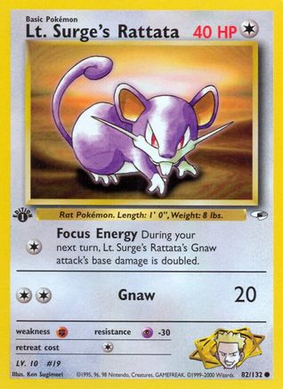 [PKM] Lt. Surge's Rattata (82/132) [Gym Heroes 1st Edition]
