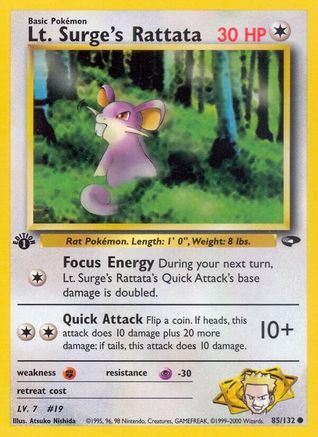 [PKM] Lt. Surge's Rattata (85/132) [Gym Challenge 1st Edition]