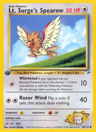 [PKM] Lt. Surge's Spearow (83/132) [Gym Heroes 1st Edition]