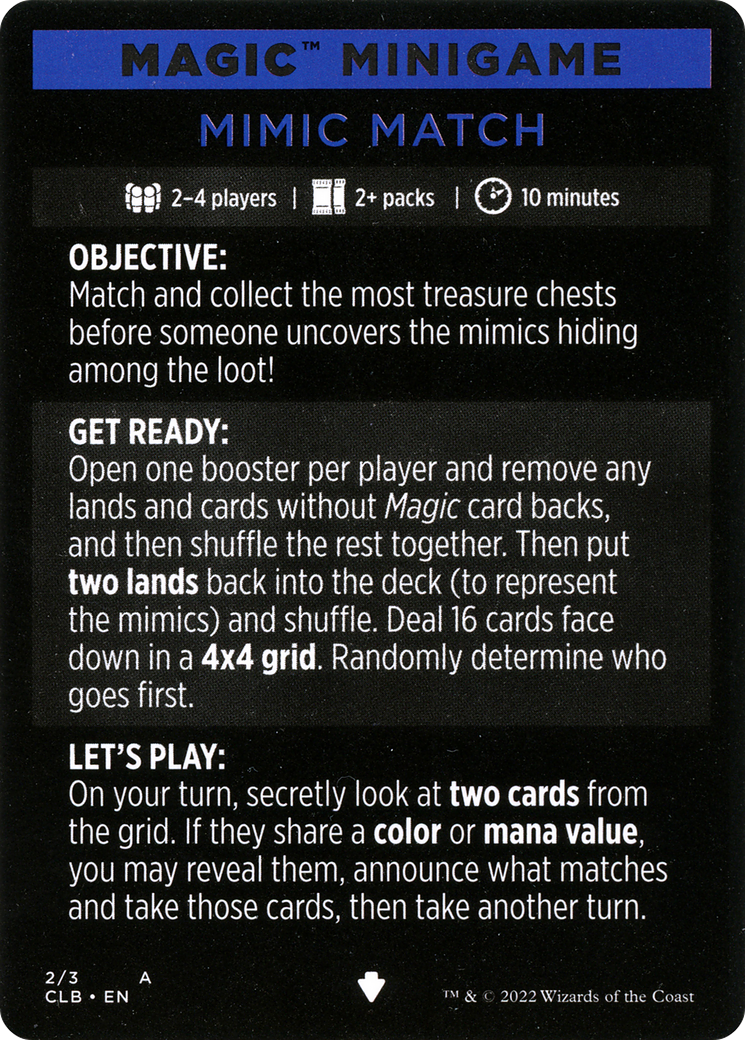 {C} Mimic Match (Magic Minigame) [Commander Legends: Battle for Baldur's Gate Minigame][CLB 002]