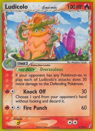 [PKM-R] Ludicolo (6/100) (Delta Species) (Stamped) [EX: Crystal Guardians]