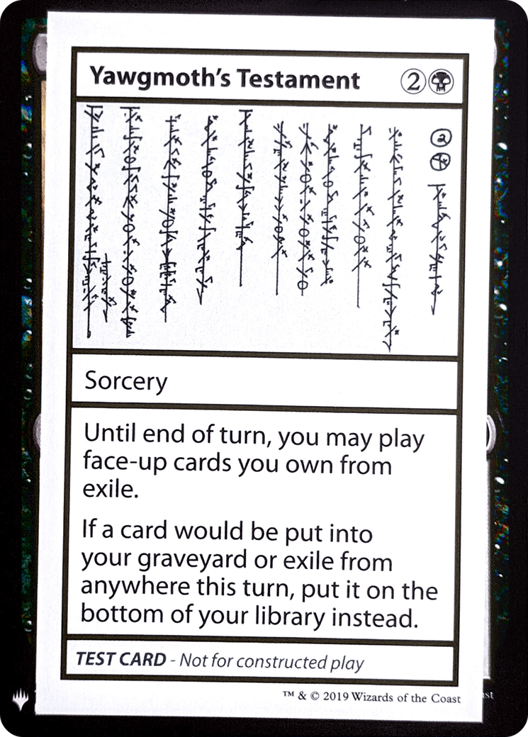 {R} Yawgmoth's Testament [Mystery Booster Playtest Cards][CON CMB1 052]
