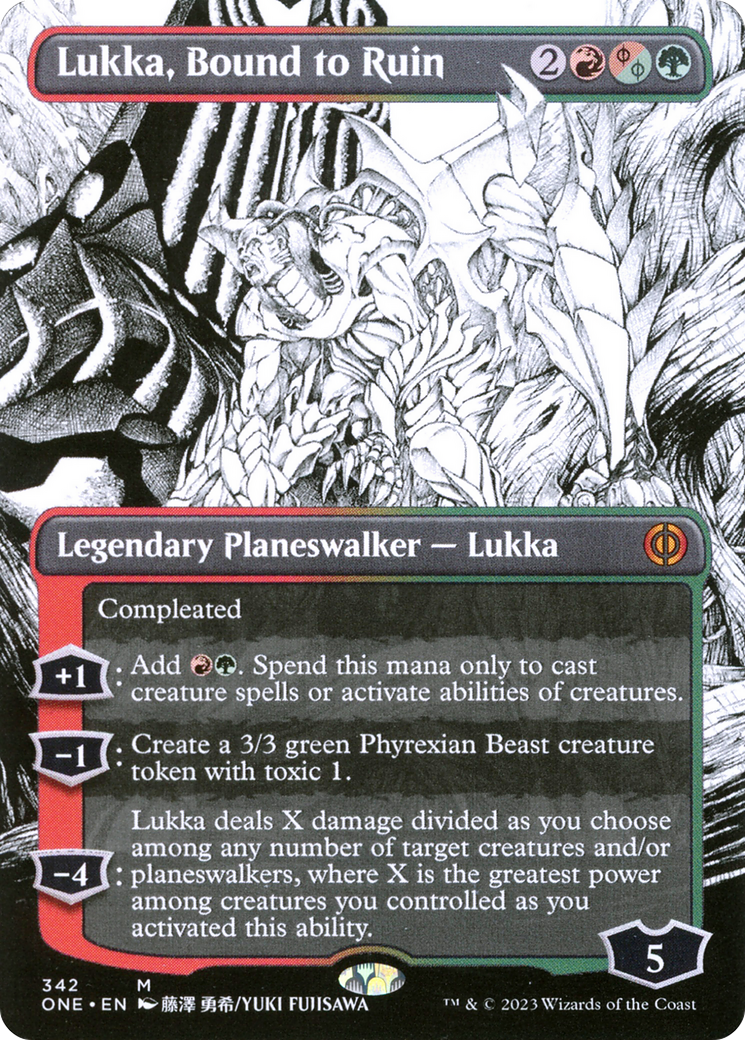 {R} Lukka, Bound to Ruin (Borderless Manga) [Phyrexia: All Will Be One][ONE 342]