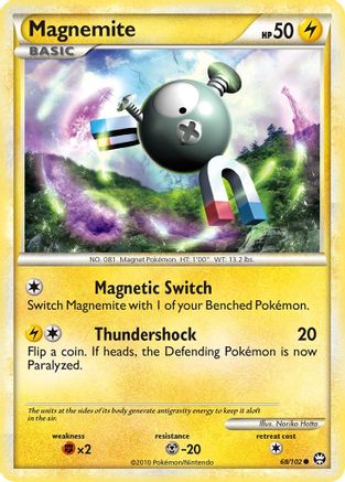 [PKM] Magnemite (68/102) [HeartGold & SoulSilver: Triumphant]