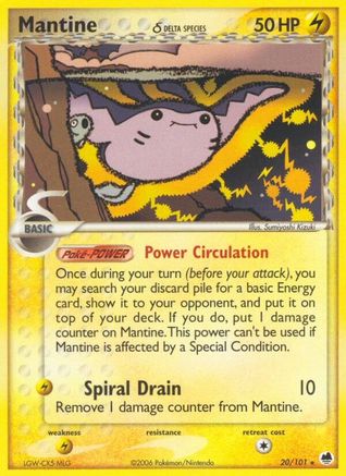 [PKM-R] Mantine (20/101) (Delta Species) (Stamped) [EX: Dragon Frontiers]