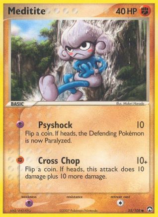 [PKM] Meditite (55/108) (Stamped) [EX: Power Keepers]