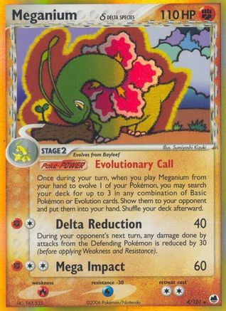 [PKM-R] Meganium (4/101) (Delta Species) (Stamped) [EX: Dragon Frontiers]