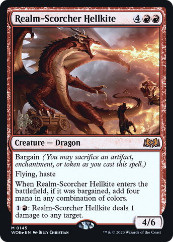 {@R} Realm-Scorcher Hellkite [Wilds of Eldraine Prerelease Promos][PR WOE 145]