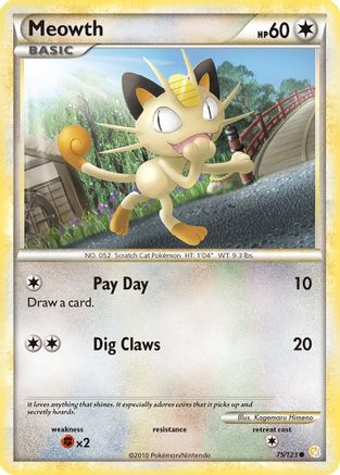 [PKM] Meowth (75/123) [HeartGold & SoulSilver: Base Set]