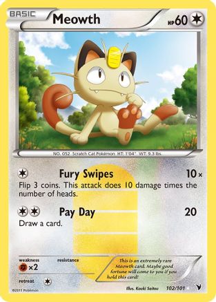 [PKM] Meowth (102/101) [Black & White: Noble Victories]