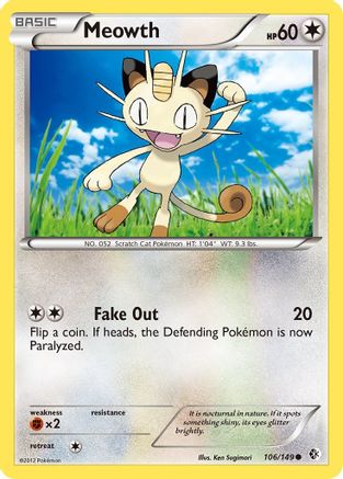 [PKM] Meowth (106/149) [Black & White: Boundaries Crossed]