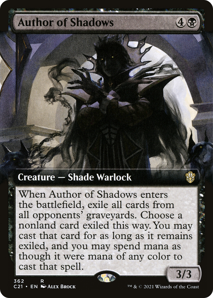 {R} Author of Shadows (Extended Art) [Commander 2021][C21 362]