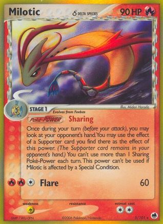 [PKM] Milotic (5/101) (Delta Species) (Stamped) [EX: Dragon Frontiers]