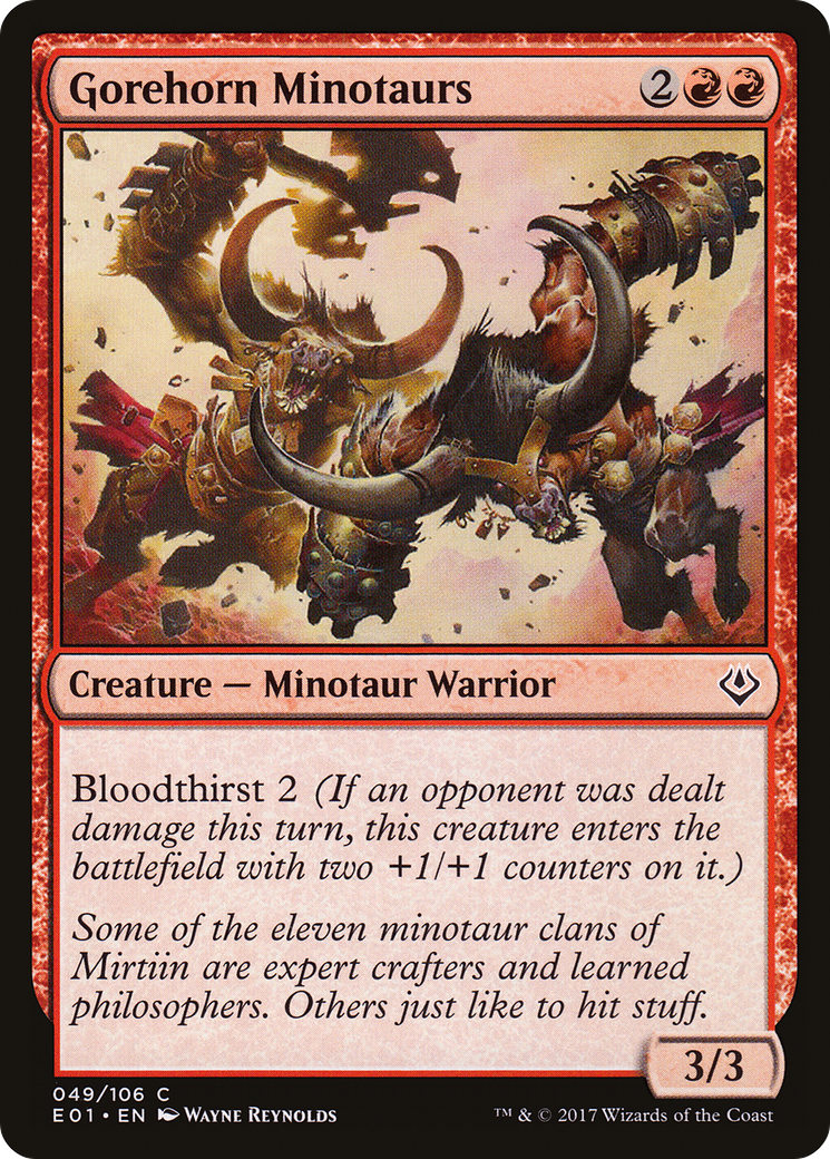 {C} Gorehorn Minotaurs [Archenemy: Nicol Bolas][E01 049]